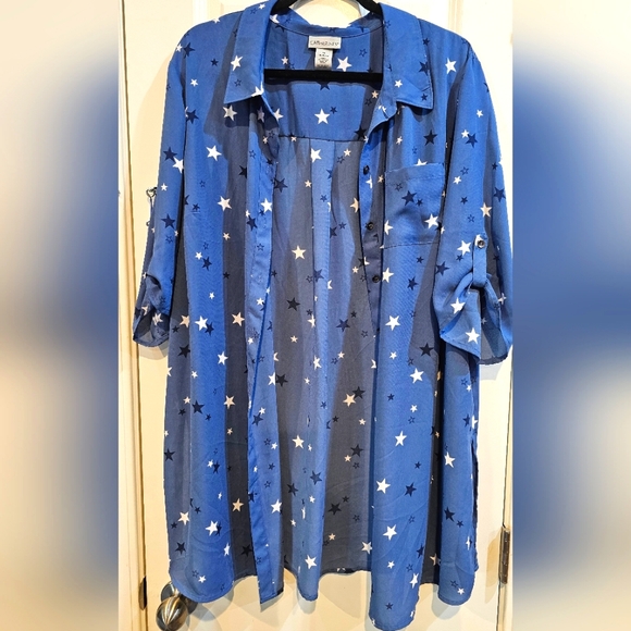 Catherines | Tops | 3 Catherines X Button Down Blouse With Stars | Poshmark